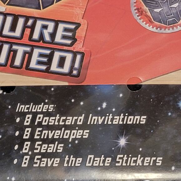 Transformers Birthday Party Invitations 8 Pk Save the Date Envelopes Supplies - Picture 2 of 3